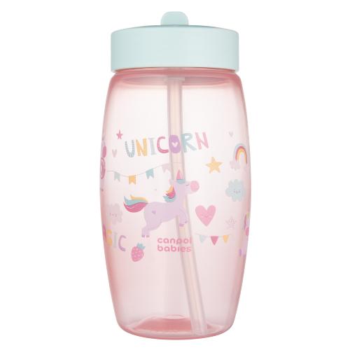Miniaturka artykułu - CANPOL BABIES Bidon ze składanym ustnikiem 400ml Jednorożce 56/618