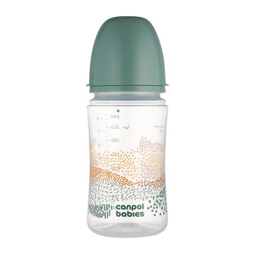 Miniaturka artykułu - CANPOL BABIES Butelka antykolkowa EasyStart Mountains 3m+ 240ml green 35/243