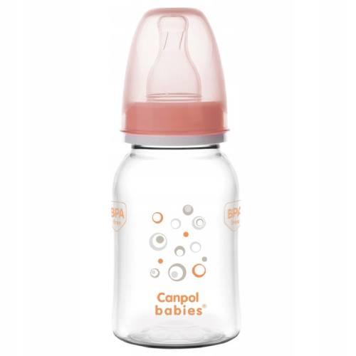 Miniaturka artykułu - CANPOL BABIES Butelka LOVE&SEA 0m+ łososiowa, 120ml 59/300