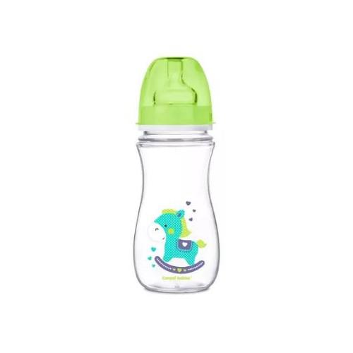Miniaturka artykułu - CANPOL BABIES Butelka szeroka antykolkowa EasyStart zielona 12m+ 300ml 35/204