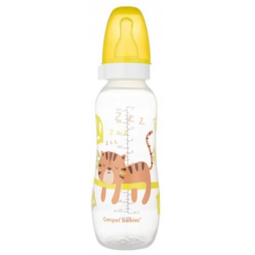 Miniaturka artykułu - CANPOL BABIES Butelka wąska 330ml Africa Ż&oacute;łty tygrys 12m+ 59/205