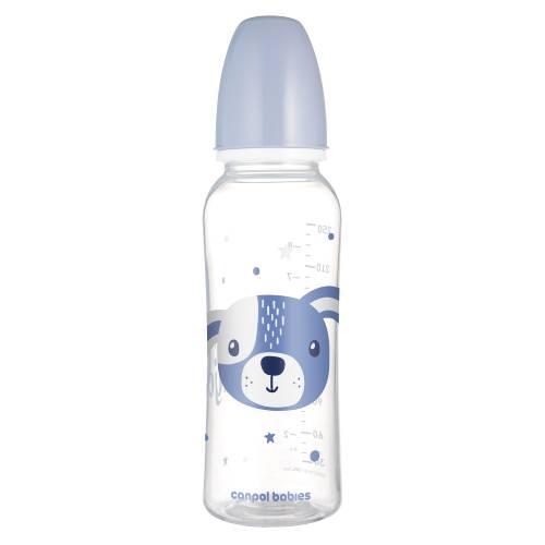 Miniaturka artykułu - CANPOL BABIES Butelka wąska Cute Animals niebieska 12m+ 250ml 11/841