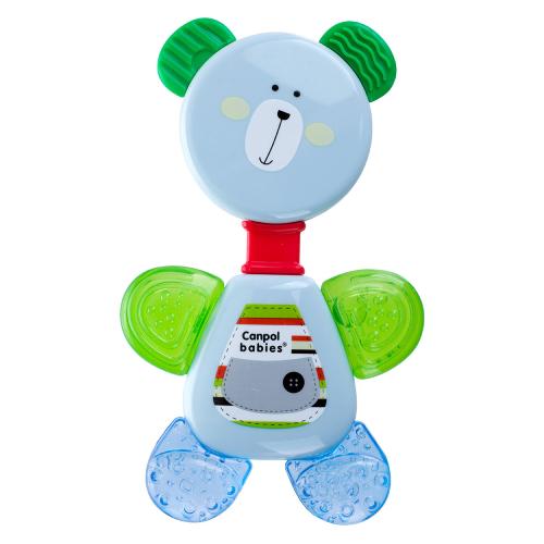 Miniaturka artykułu - CANPOL BABIES Grzechotka z gryzakiem wodnym Miś niebieski 56/139