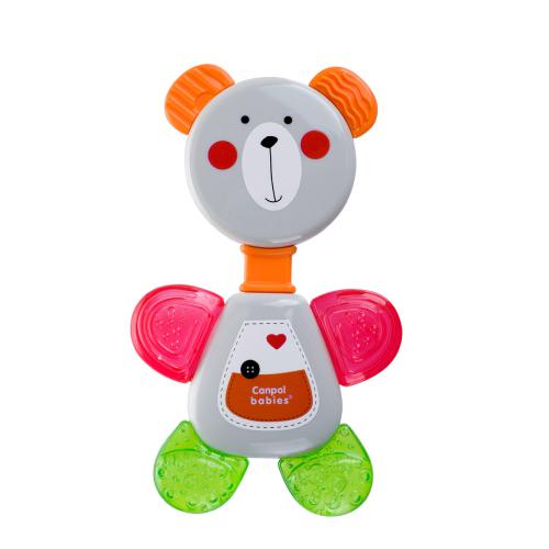 Miniaturka artykułu - CANPOL BABIES Grzechotka z gryzakiem wodnym Miś szara 56/139
