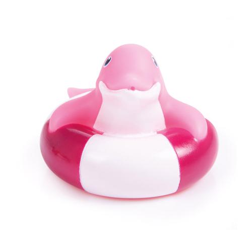 Miniaturka artykułu - CANPOL BABIES Kąpielowe zabawki gumowe w pontonach R&Oacute;Ż&Oacute;WY DELFIN 2/994