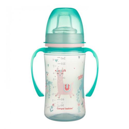 Miniaturka artykułu - CANPOL BABIES Kubek treningowy EasyStart 6m+ zielony, 240ml 35/208