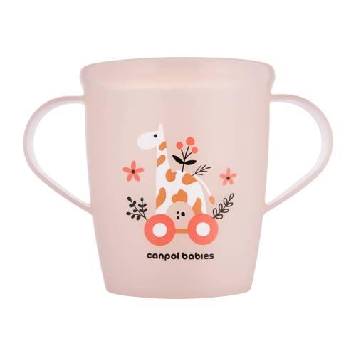 Miniaturka artykułu - CANPOL BABIES Kubek otwarty z uchwytami TOYS koralowy 12m+ 250ml 2/101