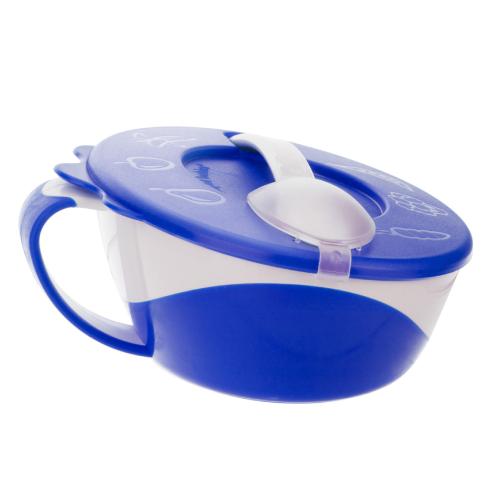 Miniaturka artykułu - CANPOL BABIES Miseczka z łyżeczką - niebieska 350ml 31/406