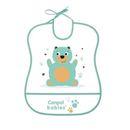 Miniaturka artykułu - Canpol Babies Śliniak zmywalny miękki Cute animals Miś 2/919