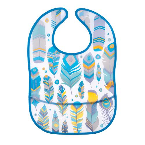 Miniaturka artykułu - CANPOL BABIES Śliniak zmywalny z kieszenią Wild Nature turkusowy 9/234 