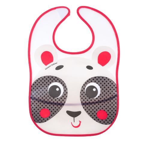 Miniaturka artykułu - CANPOL BABIES Śliniak zmywalny z kieszonką Hello Little beżowa panda 9/232