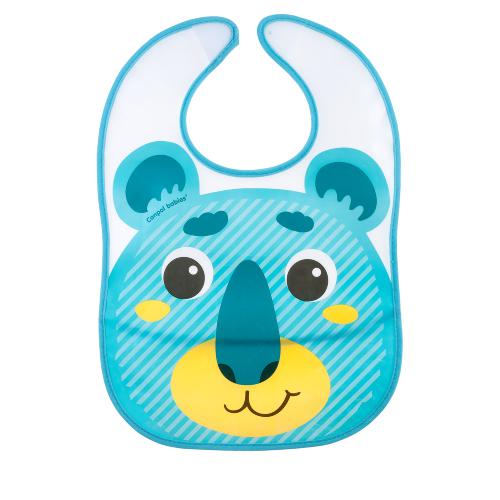 Miniaturka artykułu - CANPOL BABIES Śliniak zmywalny z kieszonką Hello Little turkusowy miś 9/232  