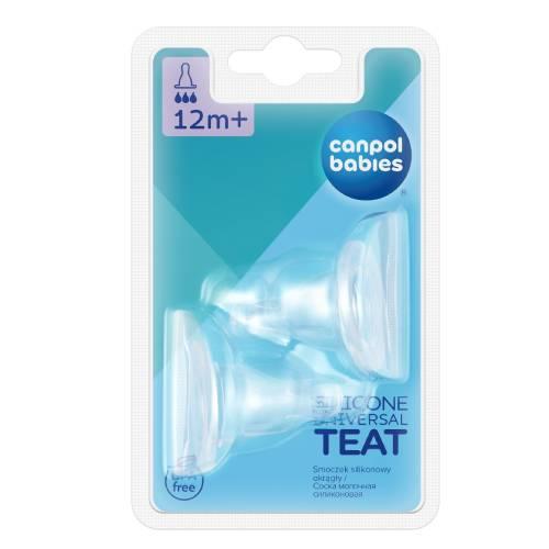 Miniaturka artykułu - CANPOL BABIES  Smoczek do butelek szybki przepływ 12m+, 2szt. 18/117