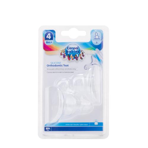 Miniaturka artykułu - CANPOL BABIES Smoczek silikonowy anatomiczny kaszka 6m+, 2 sztuki 18/128