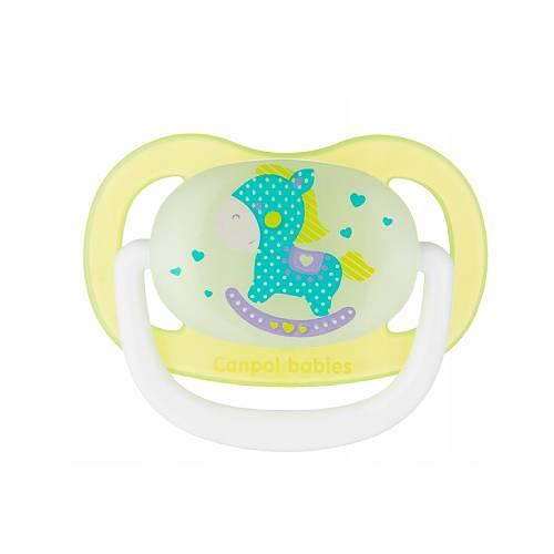 Miniaturka artykułu - CANPOL BABIES Smoczek uspokajający silikon 0-6m anatomiczny TOYS zielony 23/256