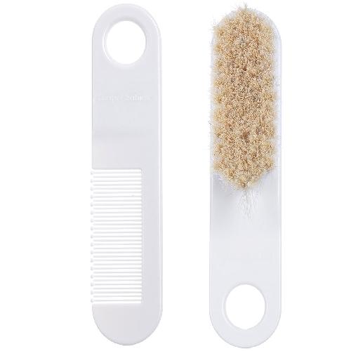 Miniaturka artykułu - CANPOL BABIES Szczotka + grzebień do włos&oacute;w z naturalnego włosia biała 2/424