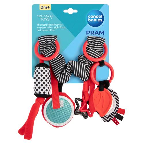 Miniaturka artykułu - CANPOL BABIES  zawieszka do w&oacute;zka/fotelika SENSORY TOYS z czerwonym, 1 sztuka 68/071