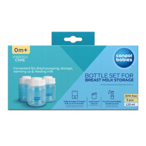 Miniaturka artykułu - CANPOL BABIES Zestaw butelek do przechowywania pokarmu 0m+ 35/235, 3x120ml