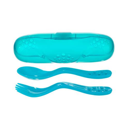 Miniaturka artykułu - CANPOL BABIES Zestaw sztućc&oacute;w w etui 74/019 turkusowy