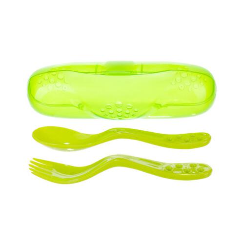 Miniaturka artykułu - CANPOL BABIES Zestaw sztućc&oacute;w w etui 74/019 zielony