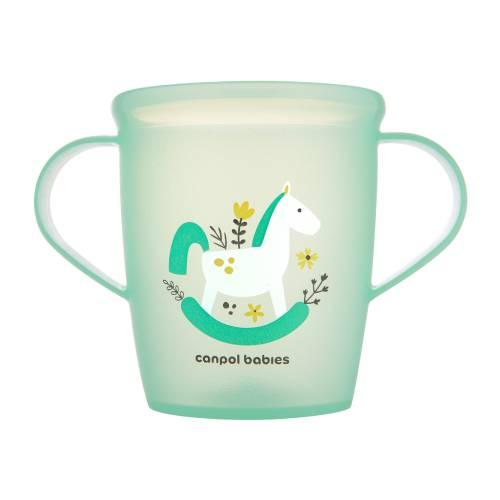 Miniaturka artykułu - CANPOL BABIES Kubek otwarty z uchwytami TOYS zielony 12m+ 250ml 2/101