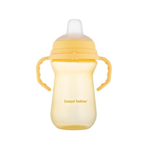 Miniaturka artykułu - CANPOL BABIES Kubek niekapek z silikonowym ustnikiem FirstCup, 250ml 56/615_yel