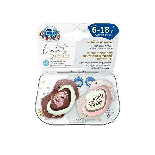 Miniaturka artykułu - CANPOL BABIES Smoczek silikonowy symetryczny 6-18m SLEEPY KOALA r&oacute;żowy, 2szt. 22/659
