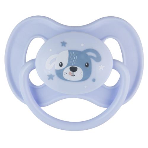 Miniaturka artykułu - Canpol Babies Smoczek uspokajający kauczukowy 6-18m Animals niebieski 22/594, 1 szt.
