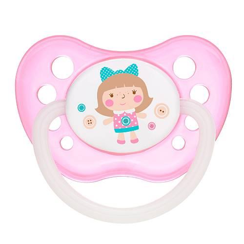 Miniaturka artykułu - CANPOL Smoczek uspokajający silikonowy anatomiczny TOYS R&oacute;żowy 18m+