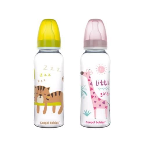 Miniaturka artykułu - CANPOL BABIES Zestaw butelek wąskootworowych 12m+, 2szt. x 250ml
