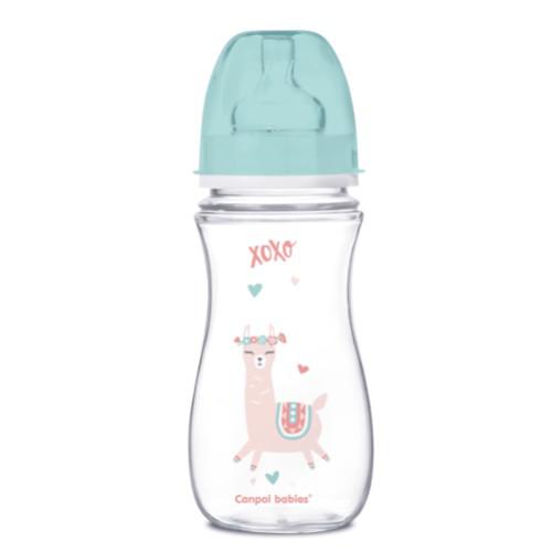 Miniaturka artykułu - CANPOL BABIES Butelka Antykolkowa 12m+ zielona lama, 300ml 35/222
