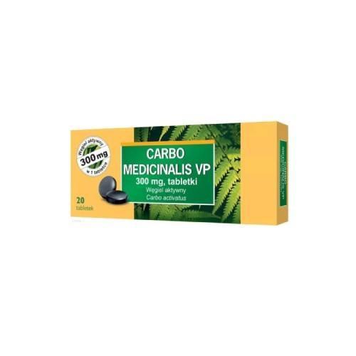 Miniaturka artykułu - Carbo medicinalis VP 300mg Węgiel aktywny, 20tabl. USZKODZONE OPAKOWANIE TEKTUR.