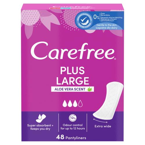 Miniaturka artykułu - CAREFREE Plus Large Aloe Vera Scent Wkładki higieniczne, 48szt.