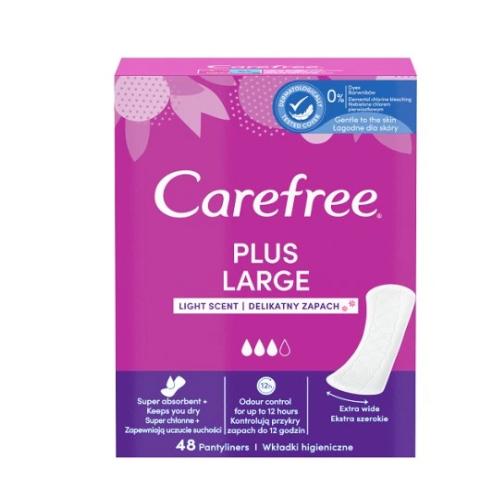 Miniaturka artykułu - Wkładki higieniczne CAREFREE Plus Large Light Scent, 48szt.