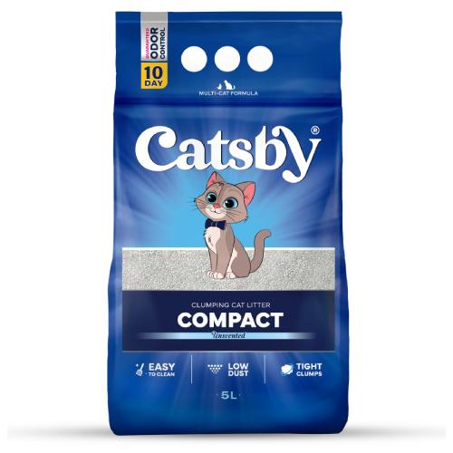 Miniaturka artykułu - Catsby Compact Lavender Bentonitowy żwirek dla kota lawendowy, 5l