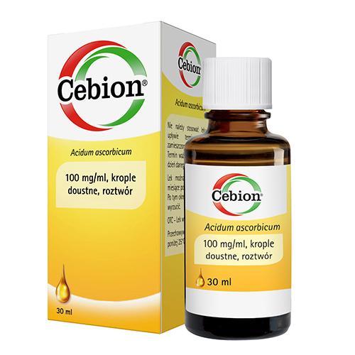 Miniaturka artykułu - Cebion 100 mg/ml krople, 30 ml BRAK KARTONU
