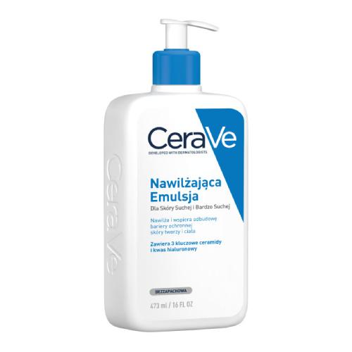 Miniaturka artykułu - CeraVe Nawilżająca emulsja dla skóry suchej i bardzo suchej, 473 ml