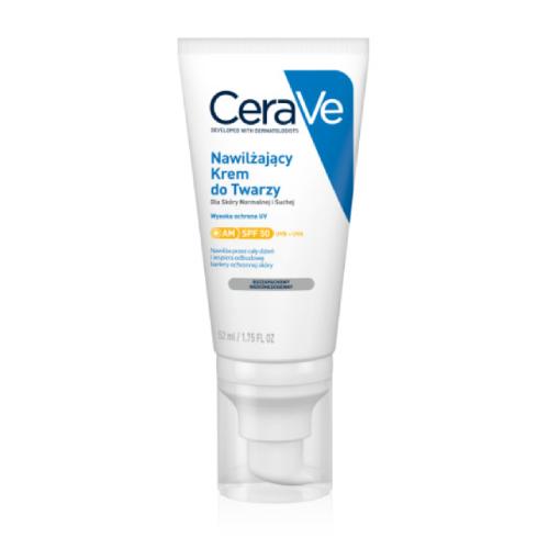 Miniaturka artykułu - CeraVe Nawilżający krem do twarzy SPF50, 52 ml