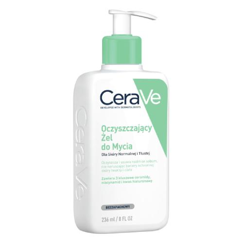 Miniaturka artykułu - CeraVe Oczyszczający żel do mycia dla skóry normalnej i tłustej, 236 ml