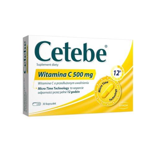 Miniaturka artykułu - Cetebe Witamina C 500mg, 30 kaps.