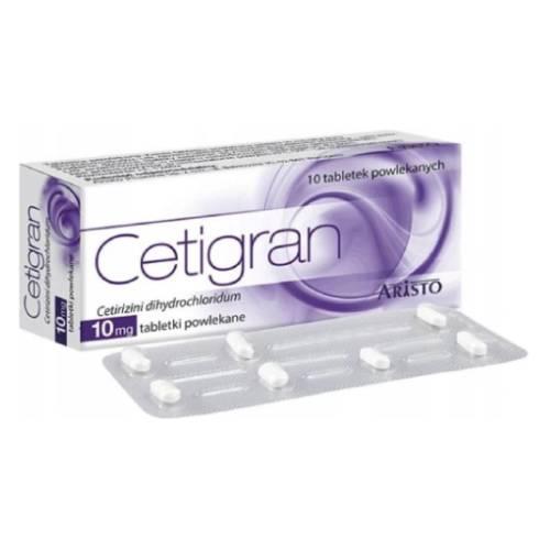 Miniaturka artykułu - Cetigran 10 mg, 10 tabl. powl.