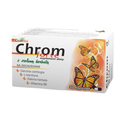 Miniaturka artykułu - Chrom forte z zieloną herbatą GORVITA -30 tabletek