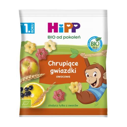 Miniaturka artykułu - HiPP BIO Chrupiące gwiazdki owocowe po 1. roku, 30 g