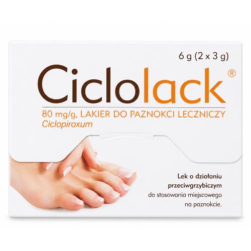 Miniaturka artykułu - Ciclolack 80 mg/g Lakier do paznokci leczniczy, 2 x 3 g