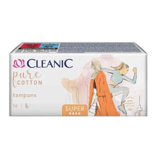 Miniaturka artykułu - Cleanic Pure Cotton Super Tampony, 16 szt.