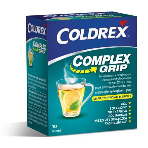 Miniaturka artykułu - Coldrex ComplexGrip - 10saszetek USZKODZONE TEKTUROWE OPAKOWANIE