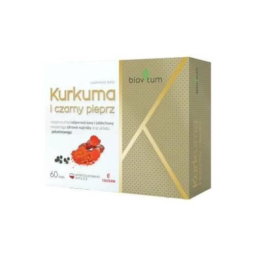 Miniaturka artykułu - COLFARM Biovitum Liquid Kurkuma i czarny pieprz, 60kapsułek