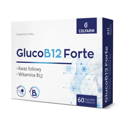 Miniaturka artykułu - Colfarm GlucoB12 Forte, 60 kaps.