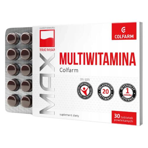 Miniaturka artykułu - COLFARM Multiwitamina Max, 30 tabletek 