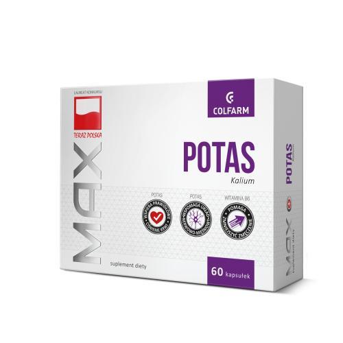 Miniaturka artykułu - COLFARM Potas Max, 60 kapsułek USZKODZONE OPAKOWANIE TEKTUROWE